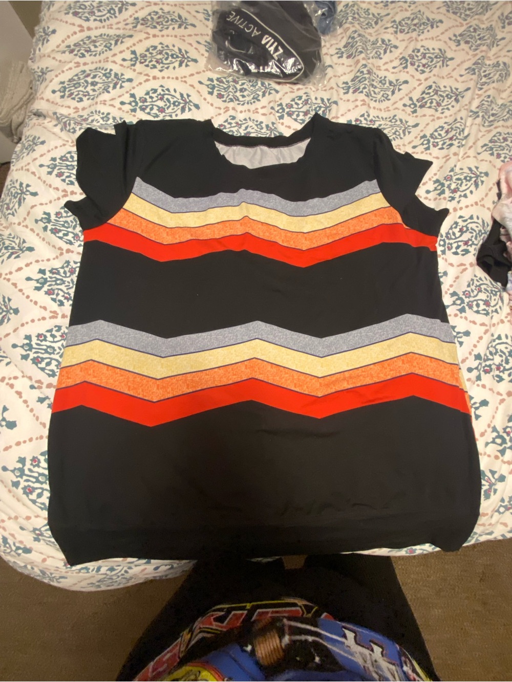 Women’s Black Chevron Stripe Short Sleeve Dress